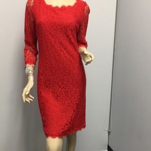 Diane von Furstenberg dress Lacey red dress 12